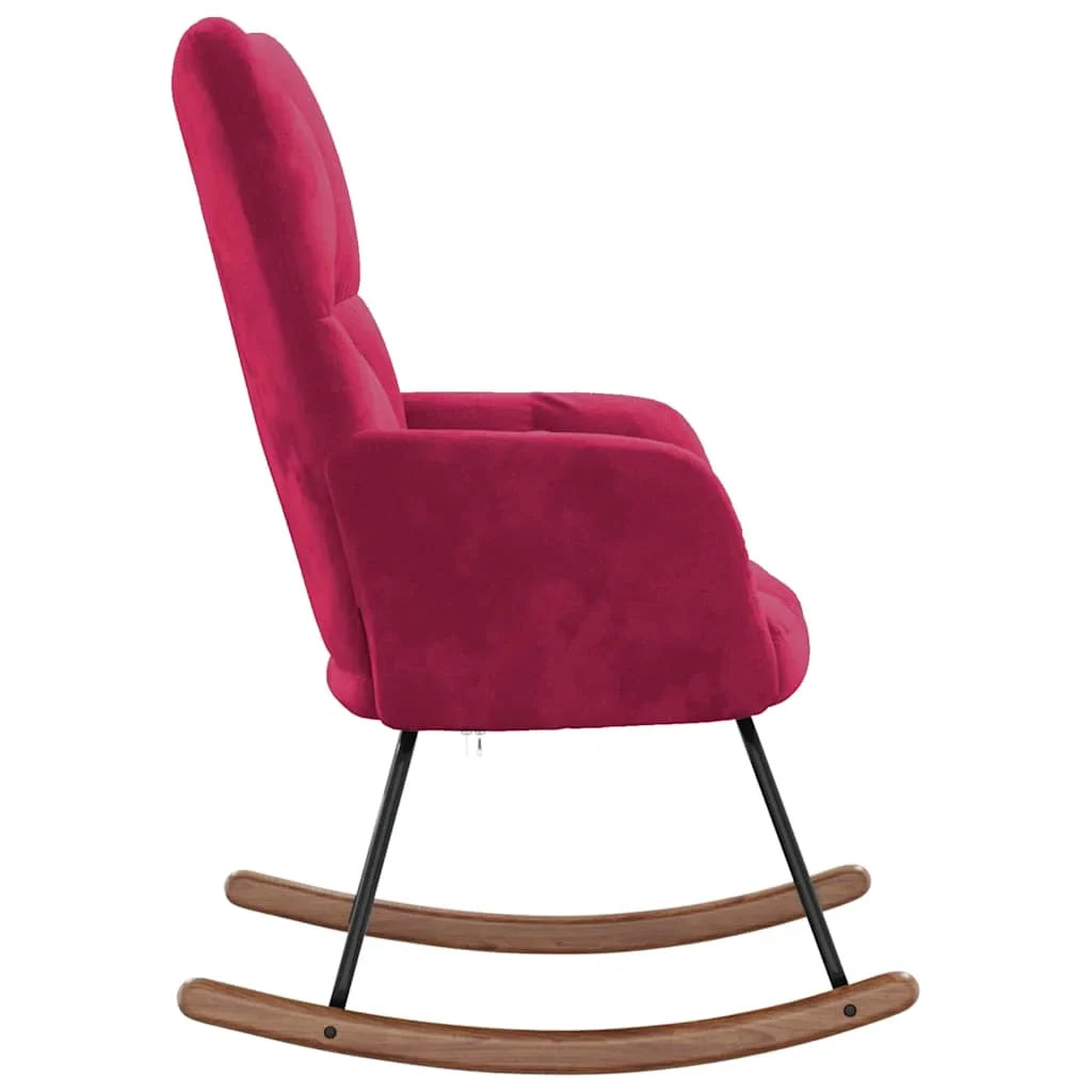 Rocking Chair Velours Rembourré Confort Maximum — vue 4