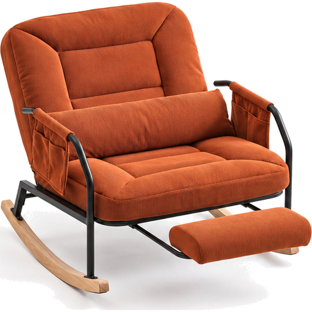 Fauteuil à bascule en velours côtelé – 4 positions — vue principale sur fond blanc Zondora