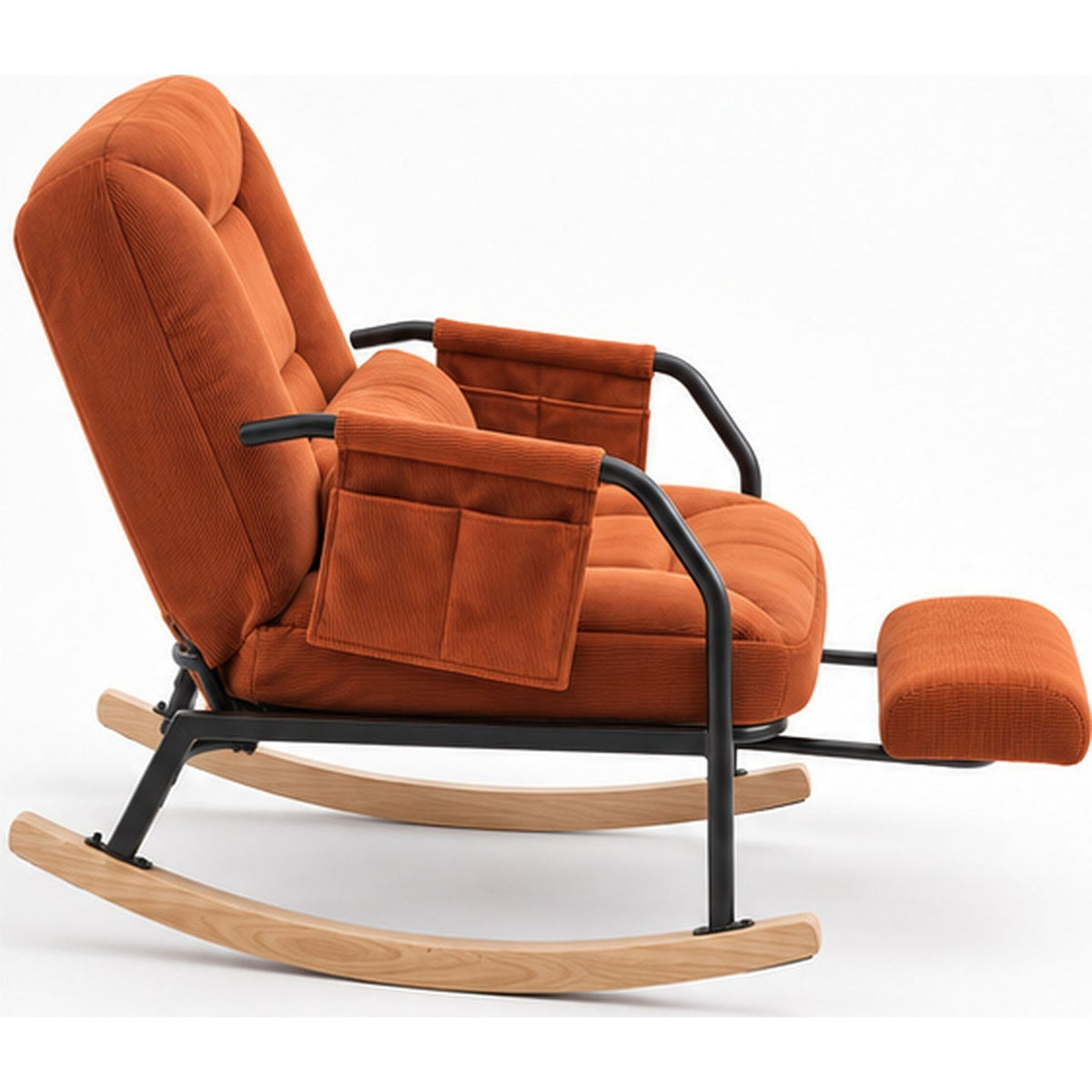 Fauteuil à bascule en velours côtelé – 4 positions