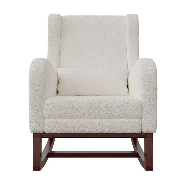 Rocking Chair Allaitement Teddy Blanc Ivoire Repose-Pieds