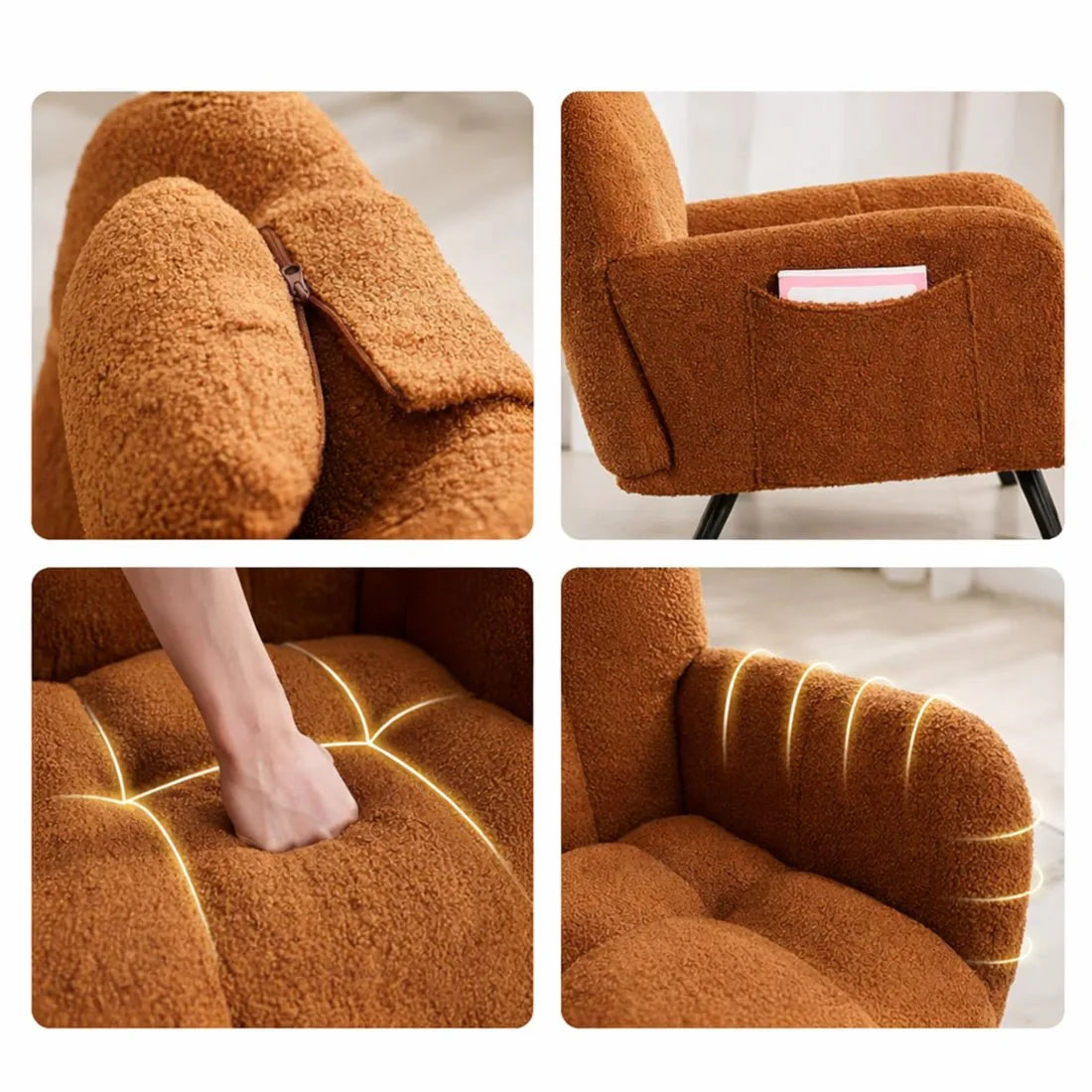 Rocking Chair Teddy Confort Salon Intérieur — vue 4