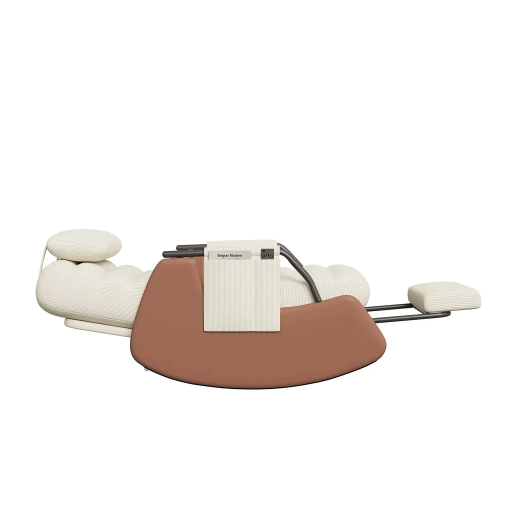 Rocking Chair Velours Côtelé Bois Massif Design Intérieur