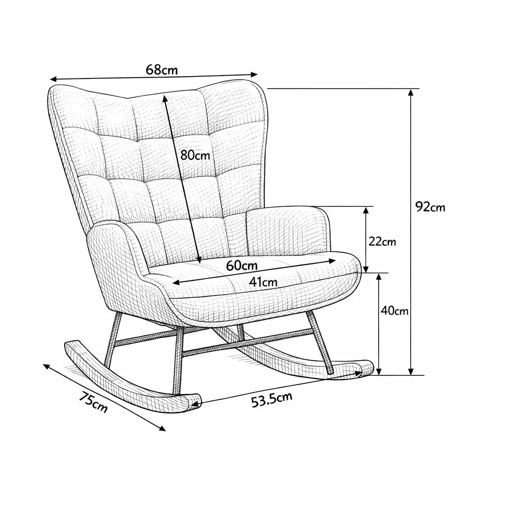 Rocking Chair Teddy Dossier Haut Grande Taille