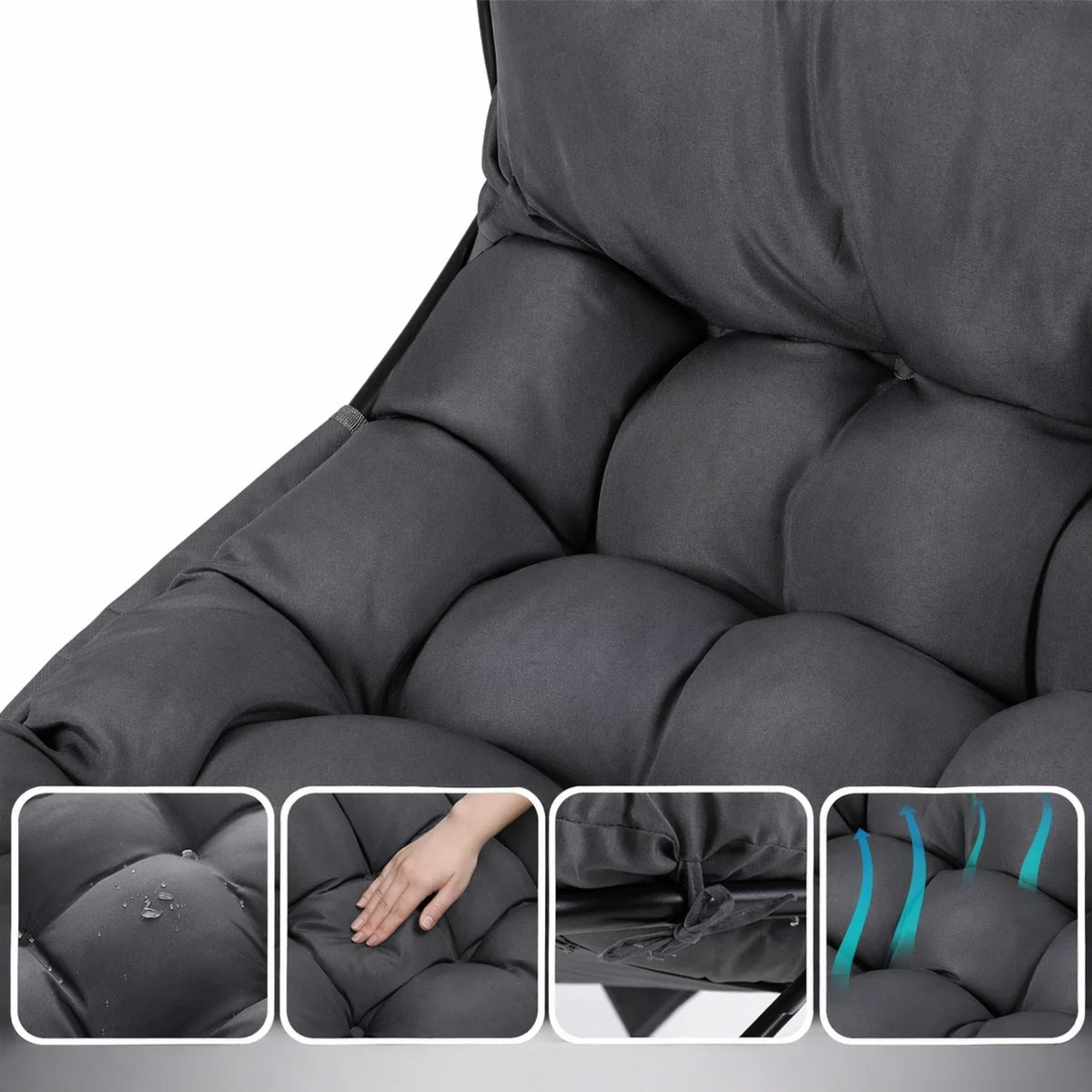 Rocking Chair Extérieur Coussin Imperméable Jardin