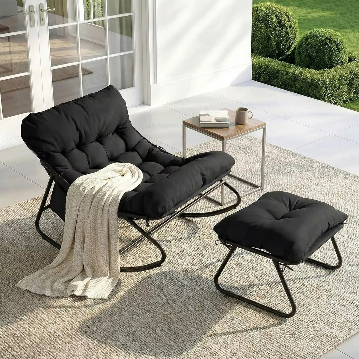 Rocking Chair Extérieur Coussin Imperméable Jardin