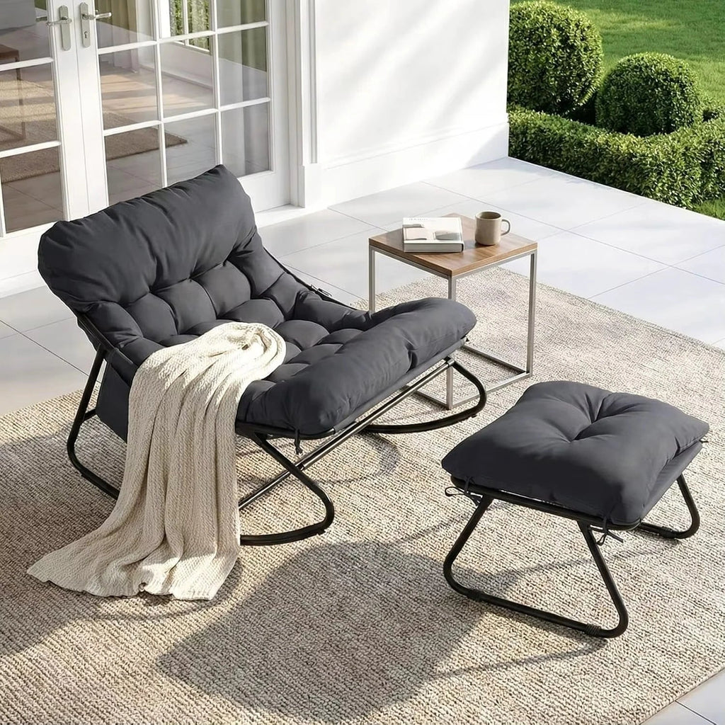 Rocking Chair Extérieur Coussin Imperméable Jardin — vue 2