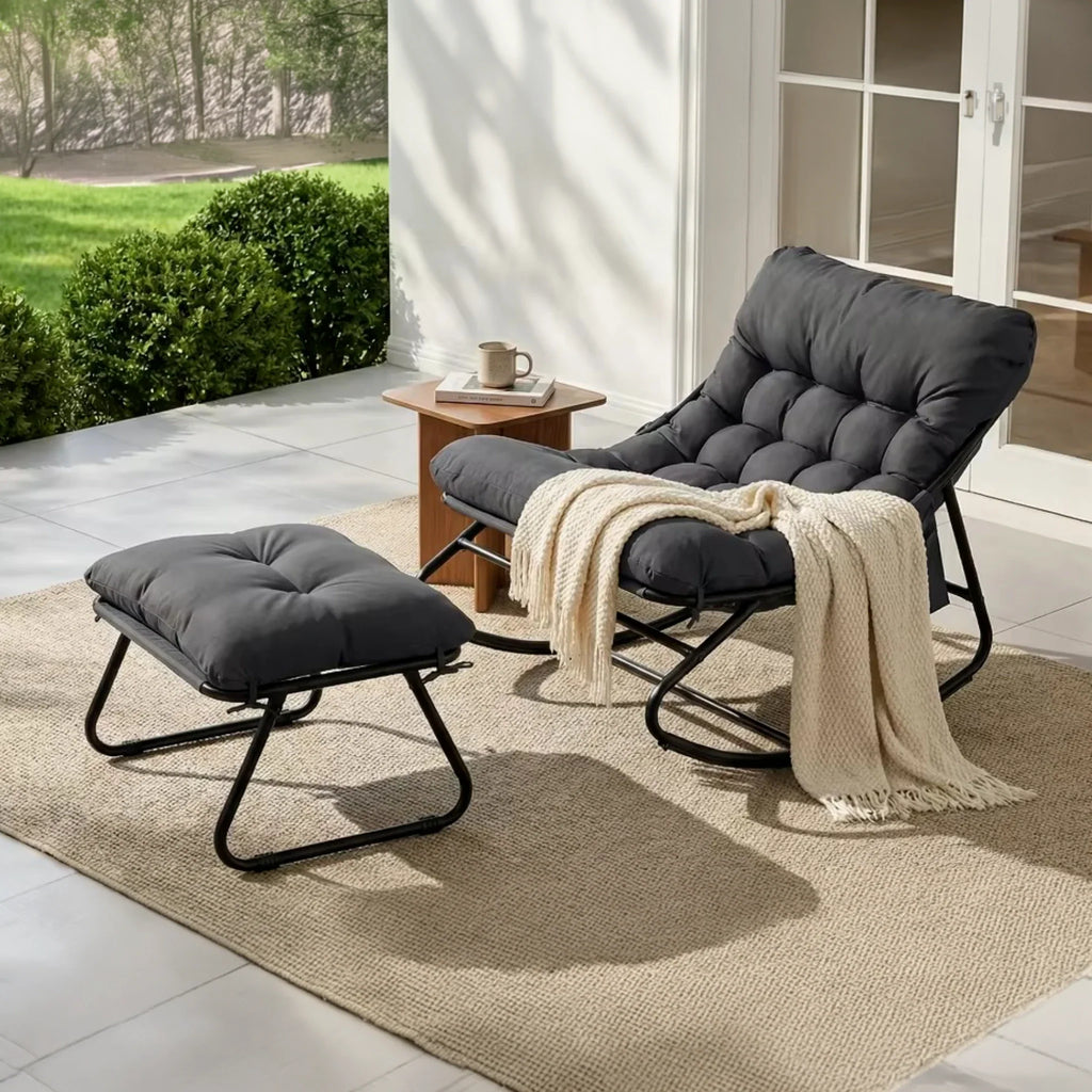 Rocking Chair Extérieur Coussin Imperméable Jardin — vue 3