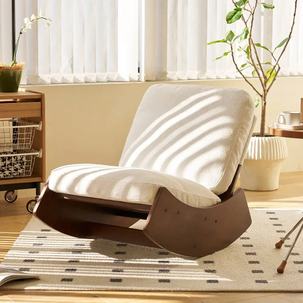 Rocking Chair Velours Rétro Design Salon