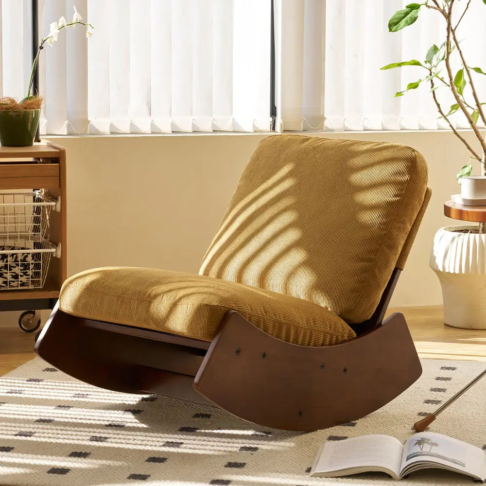 Rocking Chair Velours Rétro Design Salon