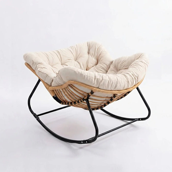 Rocking Chair Rotin Coussin XXL Toutes Saisons