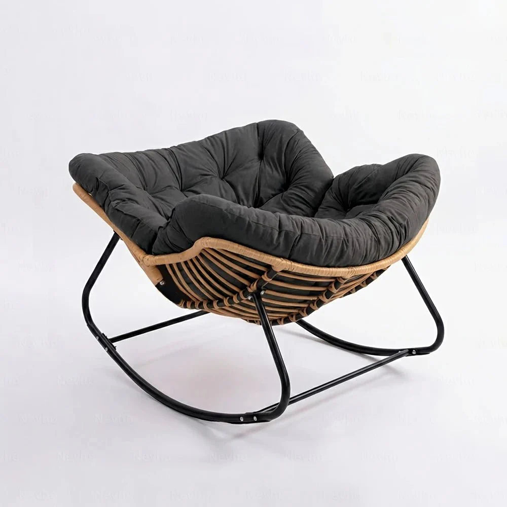 Rocking Chair Rotin Coussin XXL Toutes Saisons — vue 5
